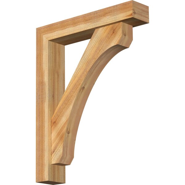Ekena Millwork Legacy Block Rough Sawn Bracket w/ Offset Brace, Western Red Cedar, 6"W x 30"D x 38"H BKT0604X30X38LEC05RWR - main